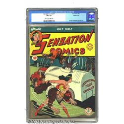 Sensation Comics #7 Crowley Copy (DC, 1942) CGC VF+ 8.5 Off-white to white pages.