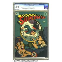 Superman #23 (DC, 1943) CGC VF 8.0 Off-white to white pages.