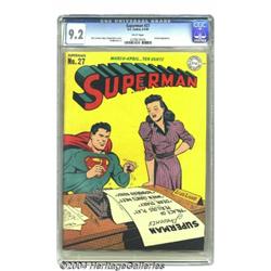 Superman #27 (DC, 1944) CGC NM- 9.2 White pages.