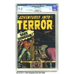 Adventures Into Terror #9 Bethlehem pedigree (Atlas, 1952) CGC VF/NM 9.0 Cream to off-white pages.