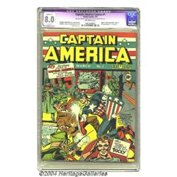Captain America Comics #1 (Timely, 1941) CGC Apparent VF 8.0 Slight (P) Off-white pages.