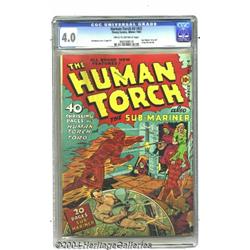 The Human Torch #3 (#2) (Timely, 1940) CGC VG 4.0 Cream to off-white pages.