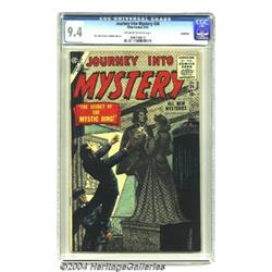 Journey Into Mystery #34 Bethlehem pedigree (Atlas, 1956) CGC NM 9.4 Off-white to white pages.