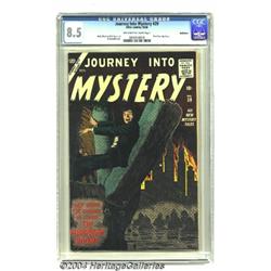 Journey Into Mystery #39 Bethlehem pedigree (Atlas, 1956) CGC VF+ 8.5 Off-white to white pages.
