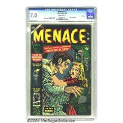 Menace #7 Bethlehem pedigree (Atlas, 1953) CGC FN/VF 7.0 Off-white pages.