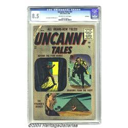 Uncanny Tales #41 Bethlehem pedigree (Atlas, 1956) CGC VF+ 8.5 Off-white to white pages.
