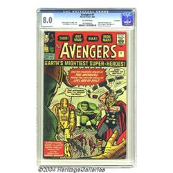 The Avengers #1 U.K. Edition (Marvel, 1963) CGC VF 8.0 Off-white pages.