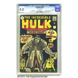 The Incredible Hulk #1 U.K. Edition (Marvel, 1962) CGC VG 4.0 Off-white pages.