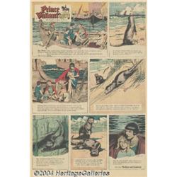 Prince Valiant Clipped Sunday Comics Pages Group Lot (1952-62).