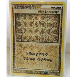 POKEMON COLLECTOR CARD IN PROTECTIVE SLEEVE - TRAINER - ALPH LITHOGRAPH - TWO - SHUFFLE YOUR DECK