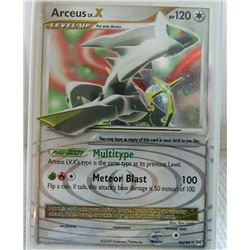 POKEMON COLLECTOR CARD IN PROTECTIVE SLEEVE - ARCEUS LV.X LEVEL UP - RARRE HOLO - 95/99