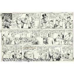Frank Godwin - Rusty Riley Sunday Comic Strip Original Art, dated 3-10-57 (King Features Syndicate, 