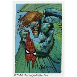 Simon Bisley - 1995: Fleer Ultra Spider-Man #9 Chase Card Original Art (Fleer, 1995).