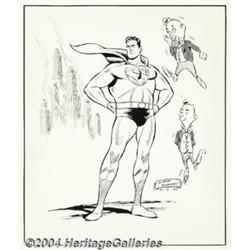 Wayne Boring - Superman and Mr. Mxyzptlk Sketch Original Art (1948).
