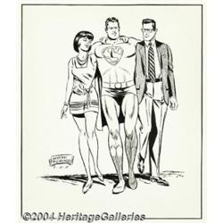 Wayne Boring - Superman, Lois Lane, and Clark Kent Sketch Original Art (undated).