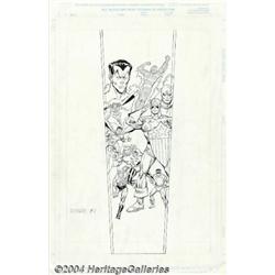 Sal Buscema and Tim Townsend - Design Illustrations for Marvel Super Hero Island Sculpture, Group of
