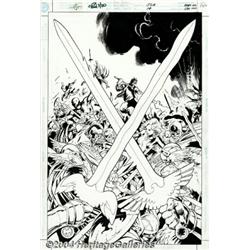 Alan Davis and Mark Farmer - JSA #14 Cover Original Art (DC, 2000).