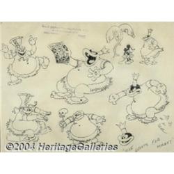 Walt Disney Studios - Animation Model Sheet for Cannibal King from "Trader Mickey" Original Art (Dis