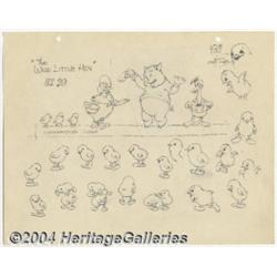 Walt Disney Studios - The Wise Little Hen Animation Model Sheet Original Art (undated).