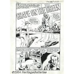 Vic Donahue - Black Cat Mystery #33, Complete 7-page story "Grave on the Green" Original Art (Harvey