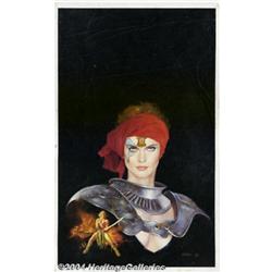 Enric - Warrior Woman and Barbarian Painting Original Art (undated).