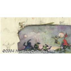 Frank Frazetta - John Carter and the Savage Apes of Mars Preliminary Sketch Original Art (1971).