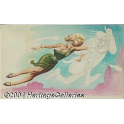 Frank Frazetta - Little Annie Fanny Unfinished Painting Original Art (Playboy, undated).