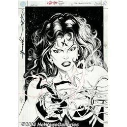 Tom Grummett and Michael Bair - Power Company: Witchfire #1 Cover Original Art (DC, 2002).