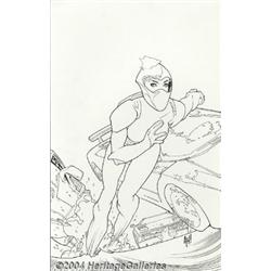 Adam Hughes - Just Imagine Stan Lee with Kevin Maguire Creating The Flash Back Cover Original Art (D