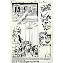 Carmine Infantino and Frank McLaughlin - The Flash #349, pages 1 and 2 Original Art (DC, 1985).