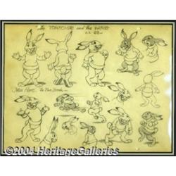 Ward Kimball - Max Hare from "Tortoise and the Hare" Animation Model Sheet Original Art (Disney, 193