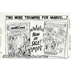 Jack Kirby - House Ad for Avengers #6 and Sgt. Fury #8 Production Art (Marvel, 1964).