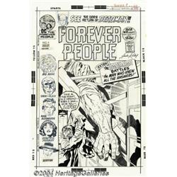 Jack Kirby and Mike Royer - Forever People #9 Cover Original Art (DC, 1972).