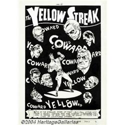 Joe Kubert - Speed Comics #42, "The Yellow Streak" pages 1-5 Original Art (Harvey, 1946).