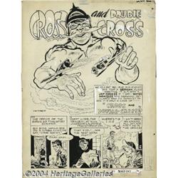 Joe Kubert - Black Cat #1, Complete 6-page Story, "Cross and Double Cross" Original Art (Harvey, 194