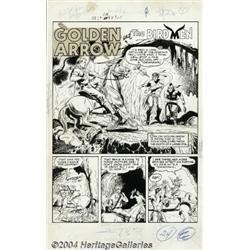 Ruben Moreira (attributed) - Whiz Comics #136, Complete 7-page Story "Golden Arrow and the Bird Men"