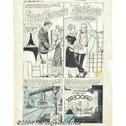 Bob Powell - Romance Stories of True Love #49, Complete 8-page Story "Roadhouse Waitress" Original A