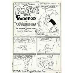 Bud Sagendorf - Popeye #34, Complete 10-page story "Uprising!" Original Art (Dell, 1955).