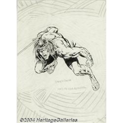 Barry Windsor-Smith and Rich Buckler - Conan Sketch Original Art (undated).