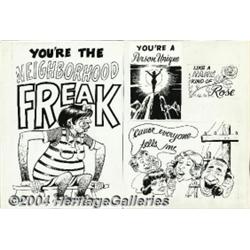 Wally Wood - Topps Nasty Notes, Unused Original Art (Topps, 1967).