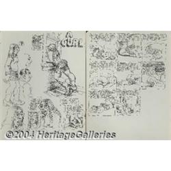 Robert Crumb - "A Gurl" Preliminary Sketches Original Art (circa 1971).
