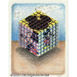 Gary Hallgren - "The Mickey Mouse Cube #299" Original Art (1976).