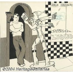 Trina Robbins - Wet Satin #1 Original Cover Art (Kitchen Sink, 1976).