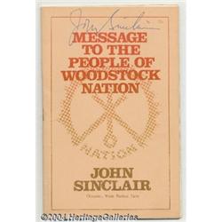 John Sinclair - Message to the Woodstock Nation Autographed Copy (White Panter, 1970) Condition: VF.