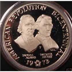 1973 Sterling Silver American Revolution Bicentennial Commemorative Medal