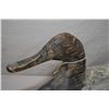 Image 2 : Antique hand carved wooden duck decoy with attached metal weight 12" in length 6 1/2" in height and 