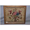 Image 1 : Antique oak framed needlepoint sampler made by Sarah Ann Haigh and dated 1856, 16" X 18" overall dim