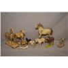 Image 1 : Selection of vintage and antique toys including papier mache, metal and chalkware horses and pull to