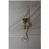 Image 1 : Antique English cut crystal and brass parlour lamp made by Rowatt & Sons, 29" in height