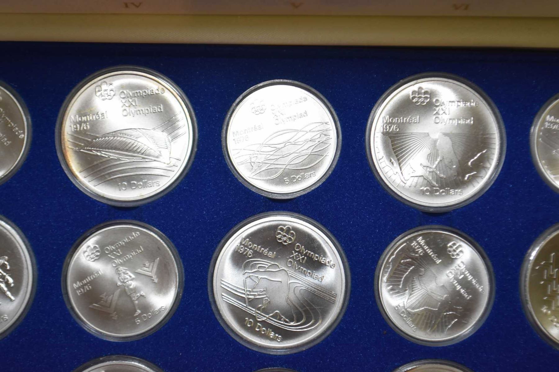 Silver Canadian Olympic Coins Set 1976 Montreal Games Set 28 BU Coins ... Canadian olympic coins 1976